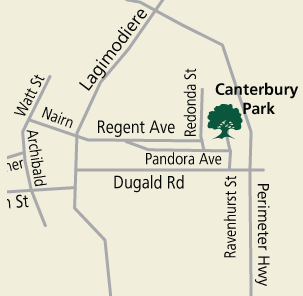 Canterbury Park Winnipeg location map