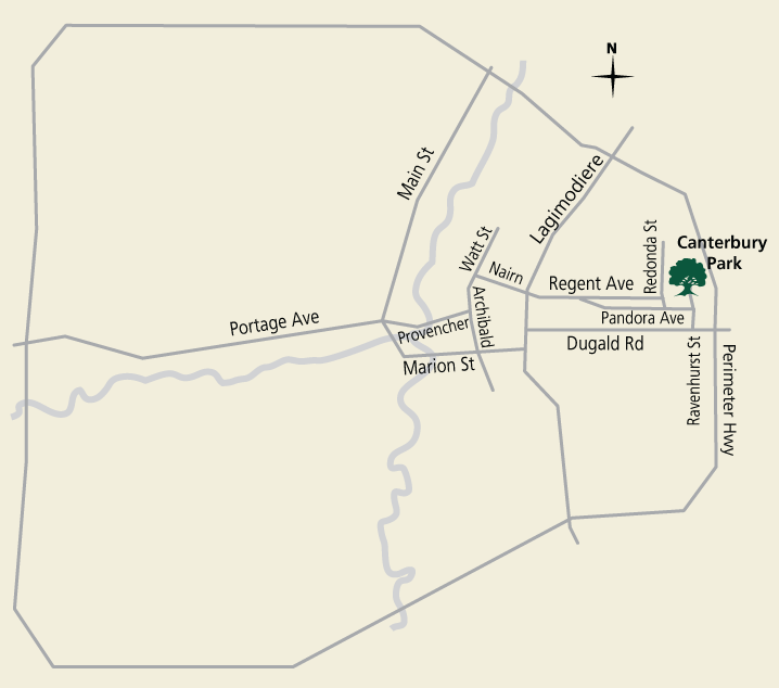 Canterbury Park location on Winnipeg map