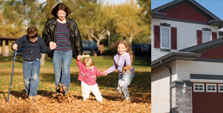 Family in Canterbury Park, Winnipeg, Manitoba. Qualico Communities.